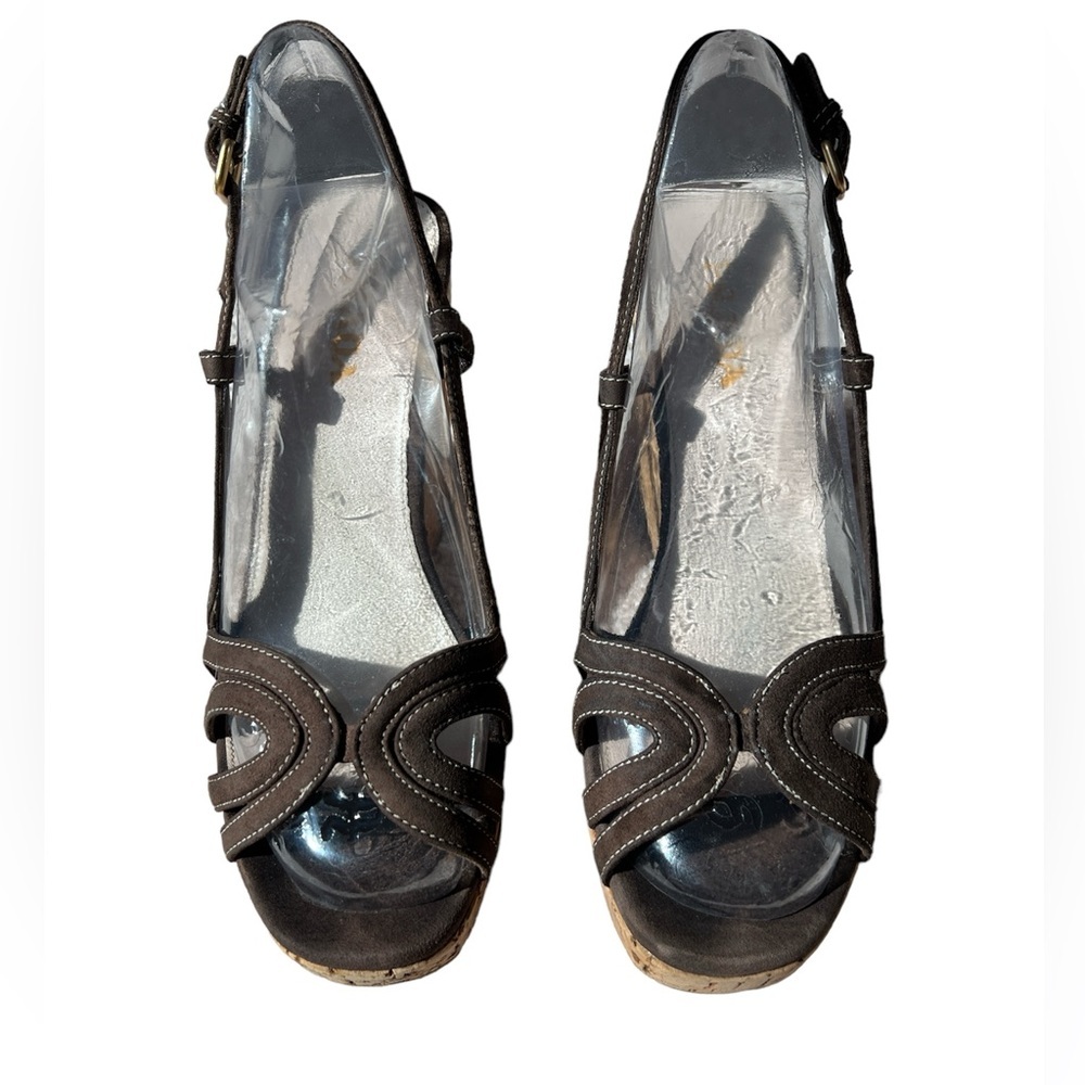 Prada Bamboo Cork Wedge Platform Sandals - Picture 4 of 9